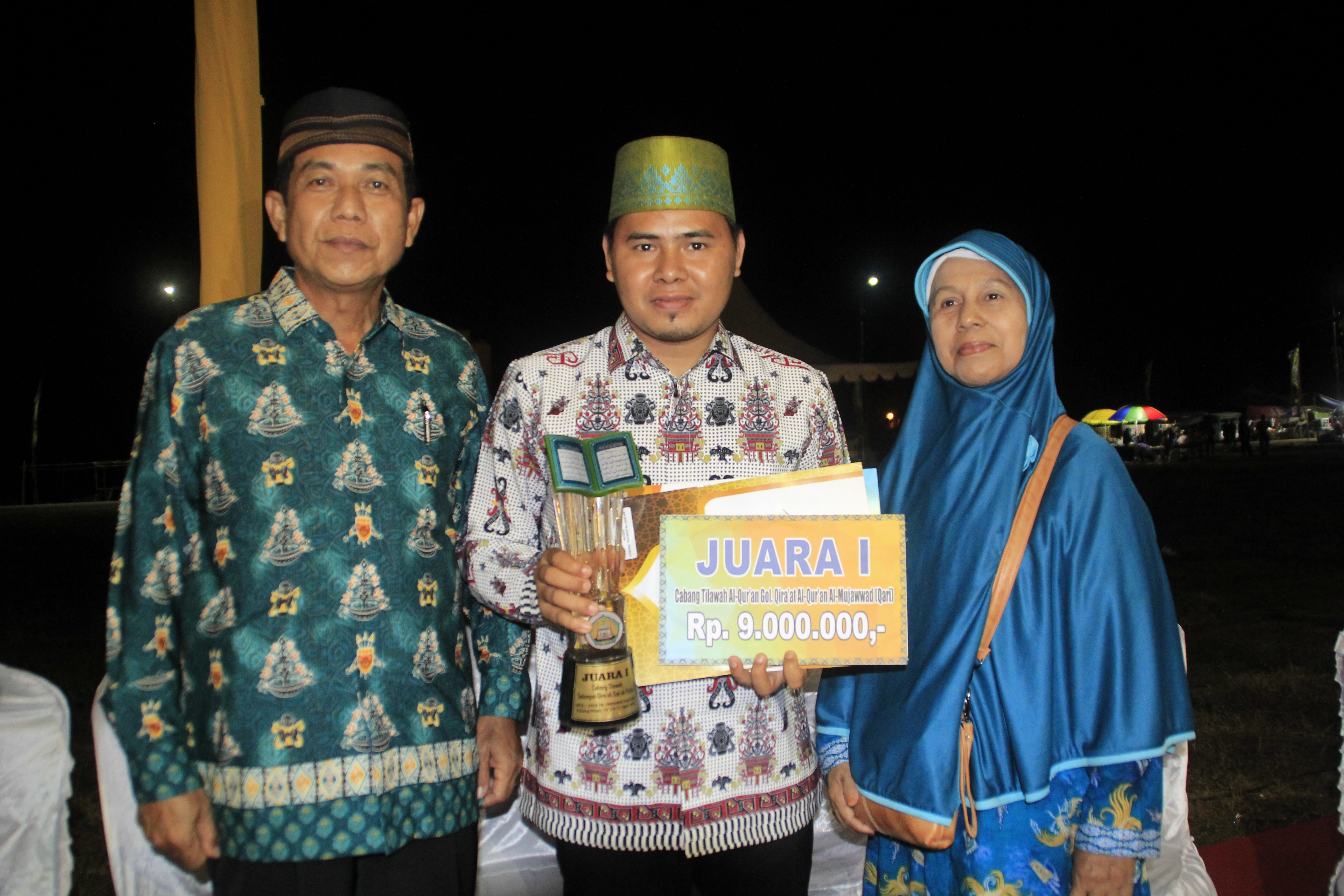 Gunung Mas Juara I Cabang Tilawah Al-Qur’an Gol. Qira’at Al-Mujawwad (Qari)