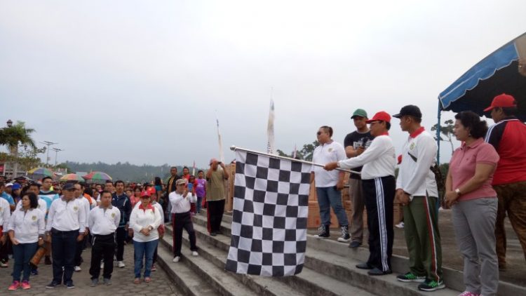 Asisten III Melepas Ribuan Peserta Jalan Sehat Di Taman Kota