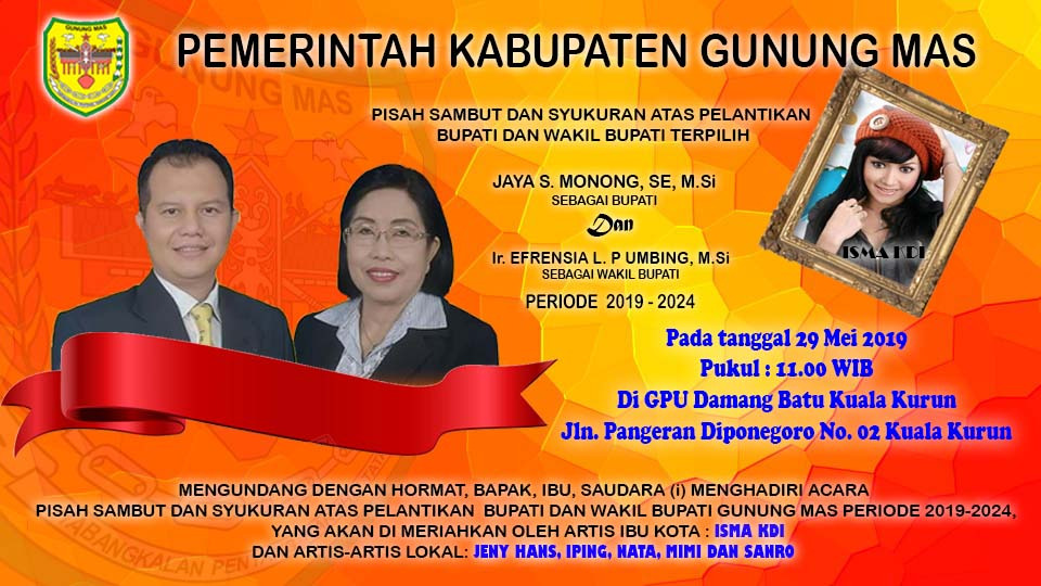 Undangan Pisah Sambut dan Syukuran Atas Pelantikan Bupati dan Wakil Bupati Terpilih Periode 2019-2024