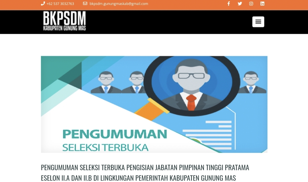 Seleksi Terbuka Jabatan Pimpinan Tinggi Pratama Eselon II.A dan II.B