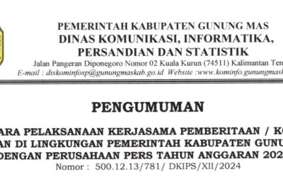 TATA CARA PELAKSANAAN KERJA SAMA PEMBERITAAN/ KONTRAK HALAMAN DI LINGKUNGAN PEMERINTAH KABUPATEN GUNUNG MAS DENGAN PERUSAHAAN PERS TAHUN ANGGARAN 2024