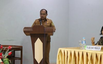 Kepala Dinas Kominfosantik Ruby haris Membuka Sosialisasi Pembentukan KIM Di Kabupaten Gunung Mas TA. 2023