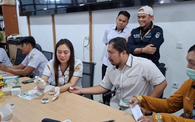ASN Diskominfosantik Gunung Mas Ikuti Pemeriksaan Kesehatan Gratis